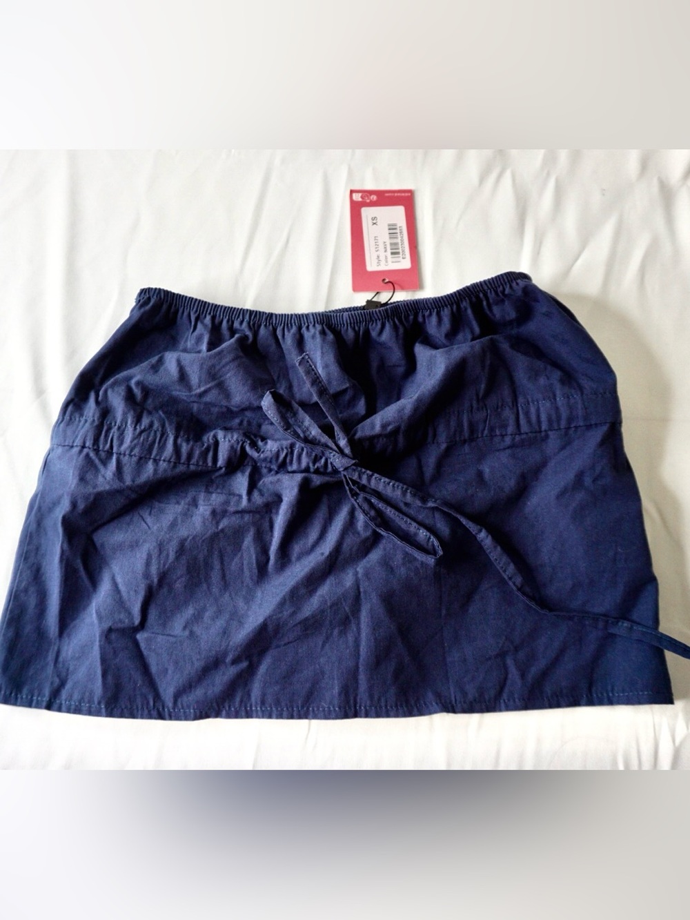 Edikted Navy Blue Crop Top with Waist Tie
